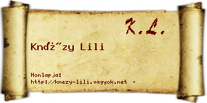 Knézy Lili névjegykártya