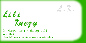 lili knezy business card